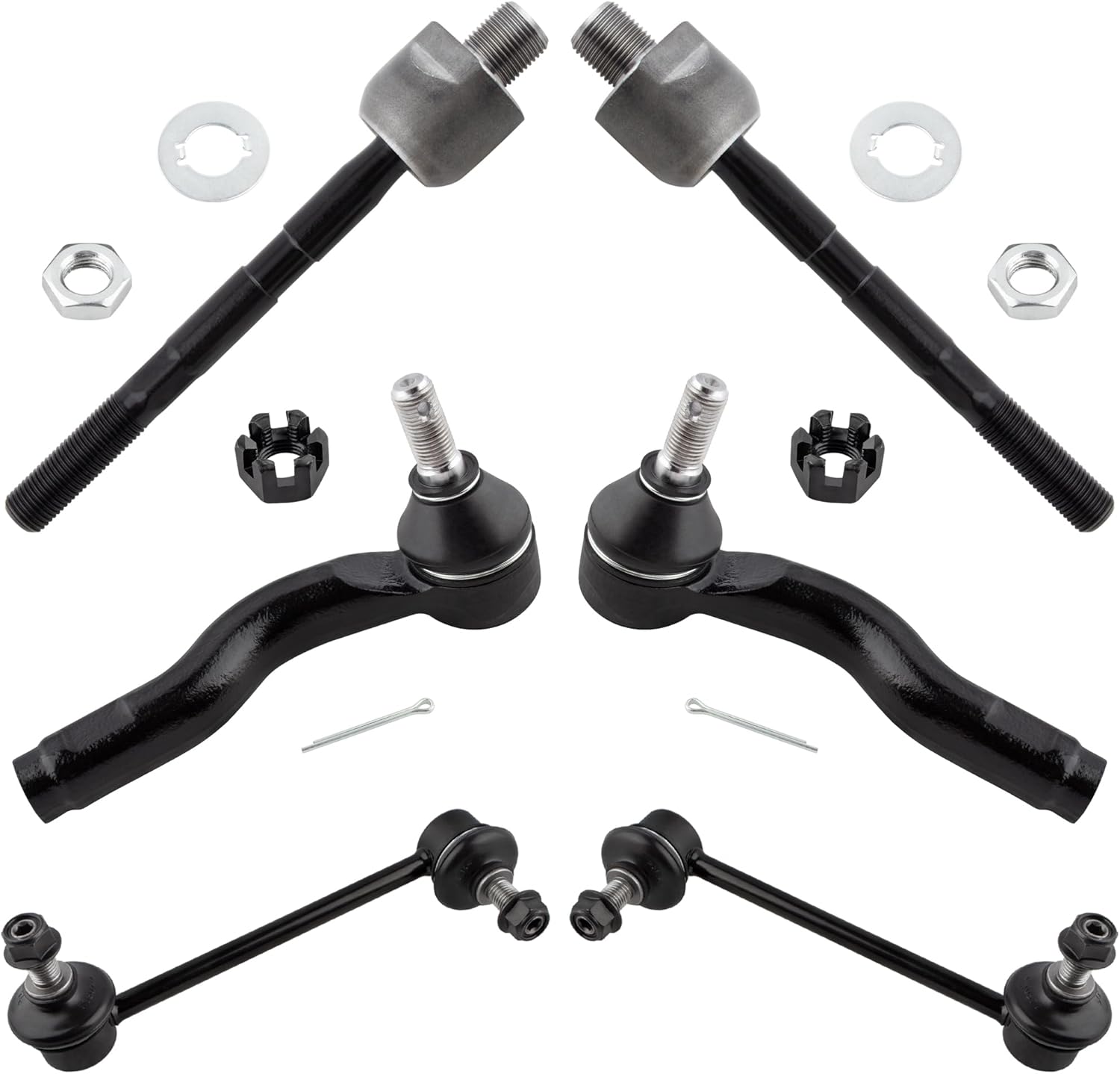 BOXI 6pcs Front Suspension Kit Inner Outer Tie Rod End Sway Bar Link Fit 2003-2008 for Mazda 6 ES800027 ES800028 EV800029 K80250 K80251