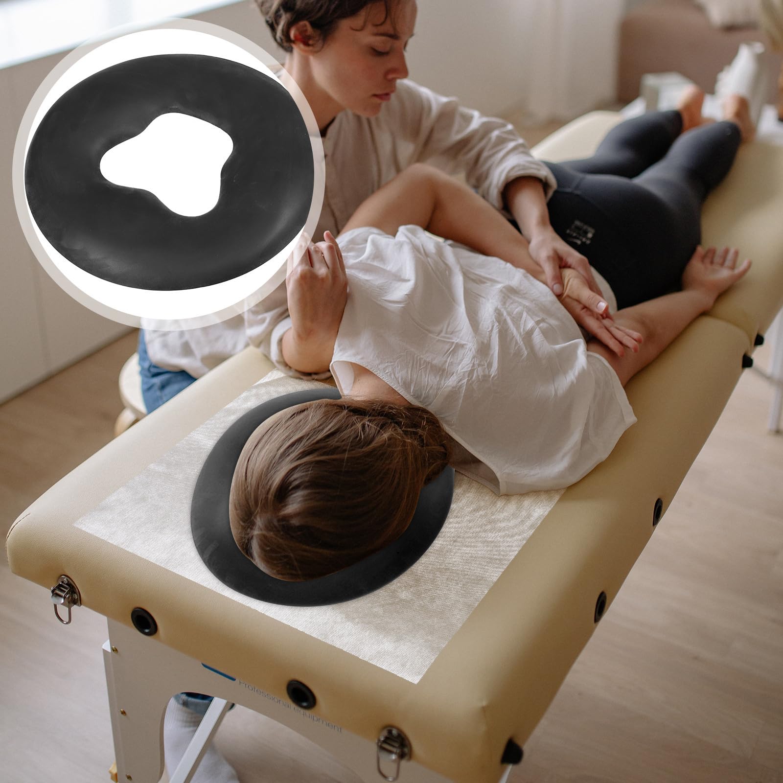 MAGICLULU Almohada De Spa Facial De Silicona Reutilizable Con Agujero Para Protección Facial En Camas De Masaje Para Estudiantes Y Oficinistas