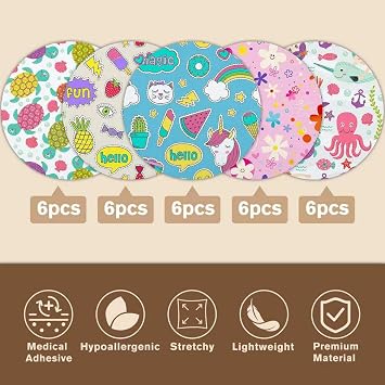 30 Pack Libre 3 sensors Covers,Waterproof & Sweatproof Fabric CGM Patches for Libre 3 & Plus,Latex-Free & Hypoallergenic Last for 15 Days,Adorable Styles