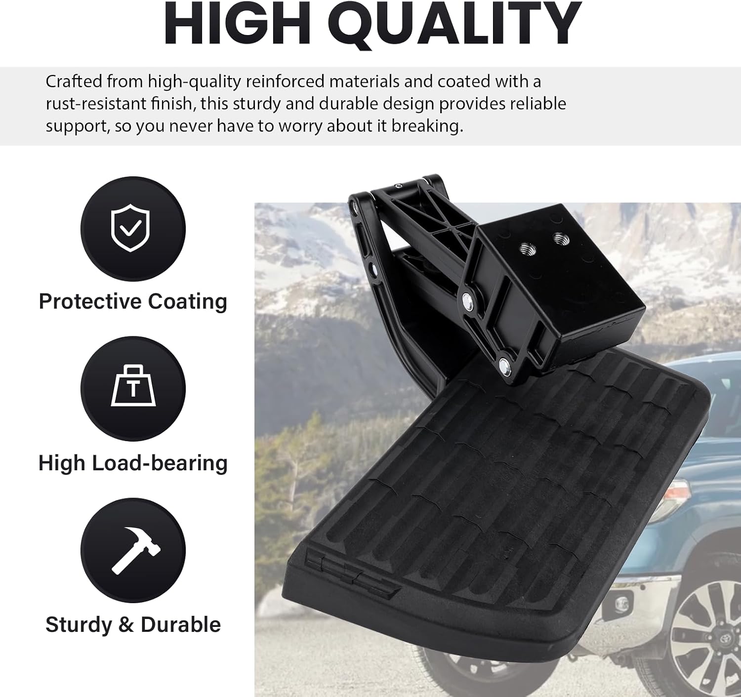 Rear Bed Step Retractable Bed Step Bumper Step for Toyota Tundra 2014 2015 2016 2017 2018 2019 2020 2021, Truck Bed Step, Folding Rear Bumper Tailgate Step Replace# PT392-34140, 75316-01A