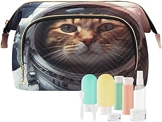 Kigai Space Astronaut Cat Makeup Bag Cosmetic...
