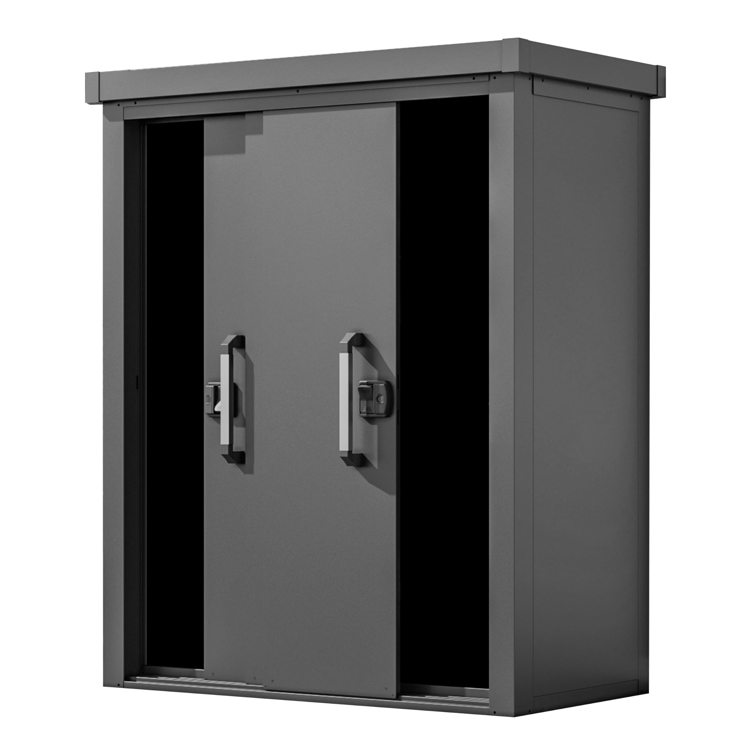 GFP Primeyard Armadio da esterno in metallo 150x78x191 cm Casetta da giardino antracite pavimento incluso