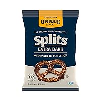 Vista 1 de Unique Snacks Pretzels extra oscuros divididos, deliciosos veganos para el hogar, con certificación OU Kosher sin OMG, sin sabor artificial, bolsas