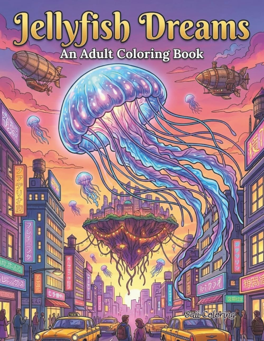 Jellyfish Dreams: An Adult Coloring Book: Surreal Cityscapes, Floating Ocean Life, and Fantasy Dreamscapes for Stress Relief and Relaxation