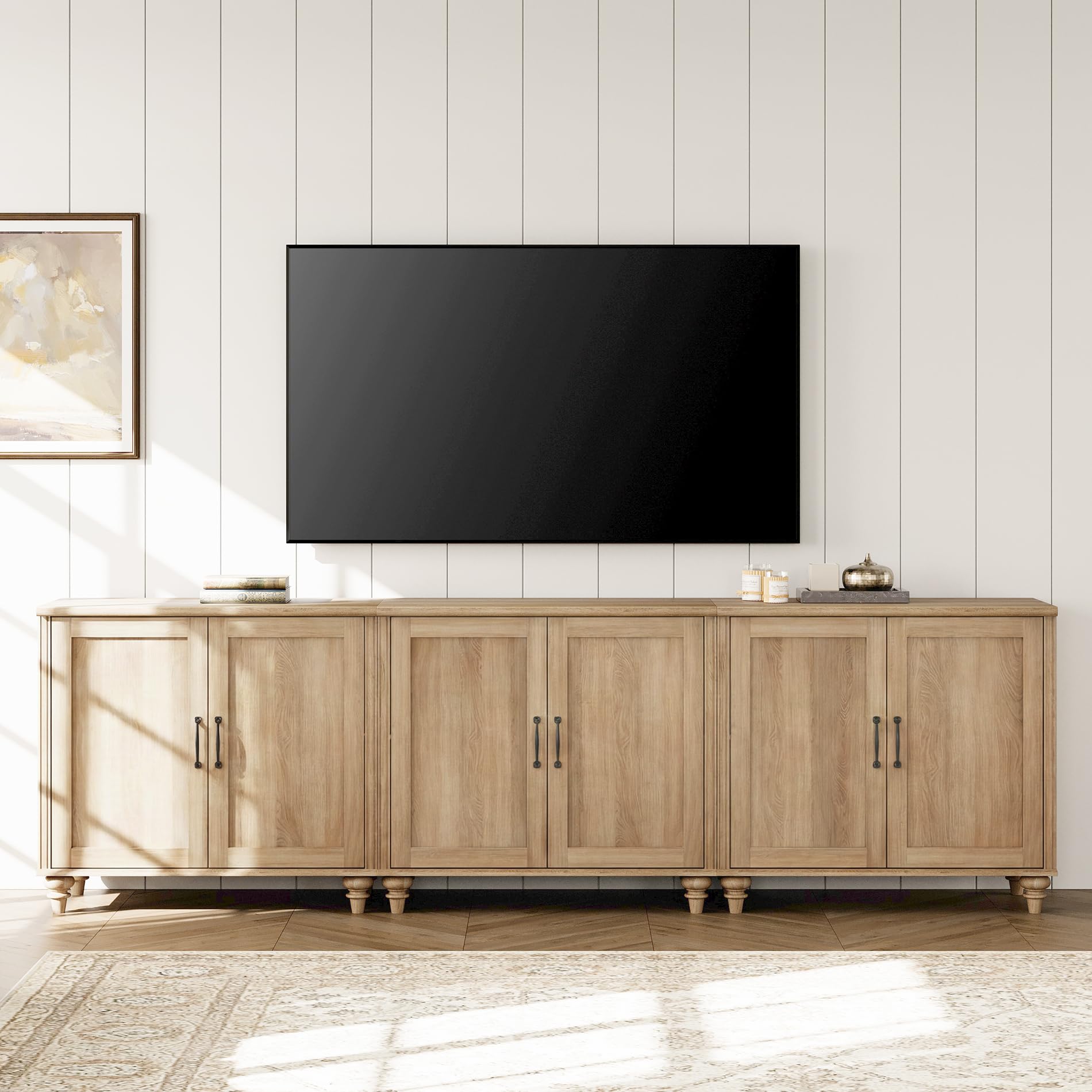 WAMPAT 3-in-1 TV Stand with 6 Doors