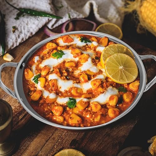 Miniatura 3 de BESTonZON Sartén antiadherente de acero inoxidable Wok de fondo plano, sartén de doble asa, sartén de cocina china japonesa shabu olla caliente