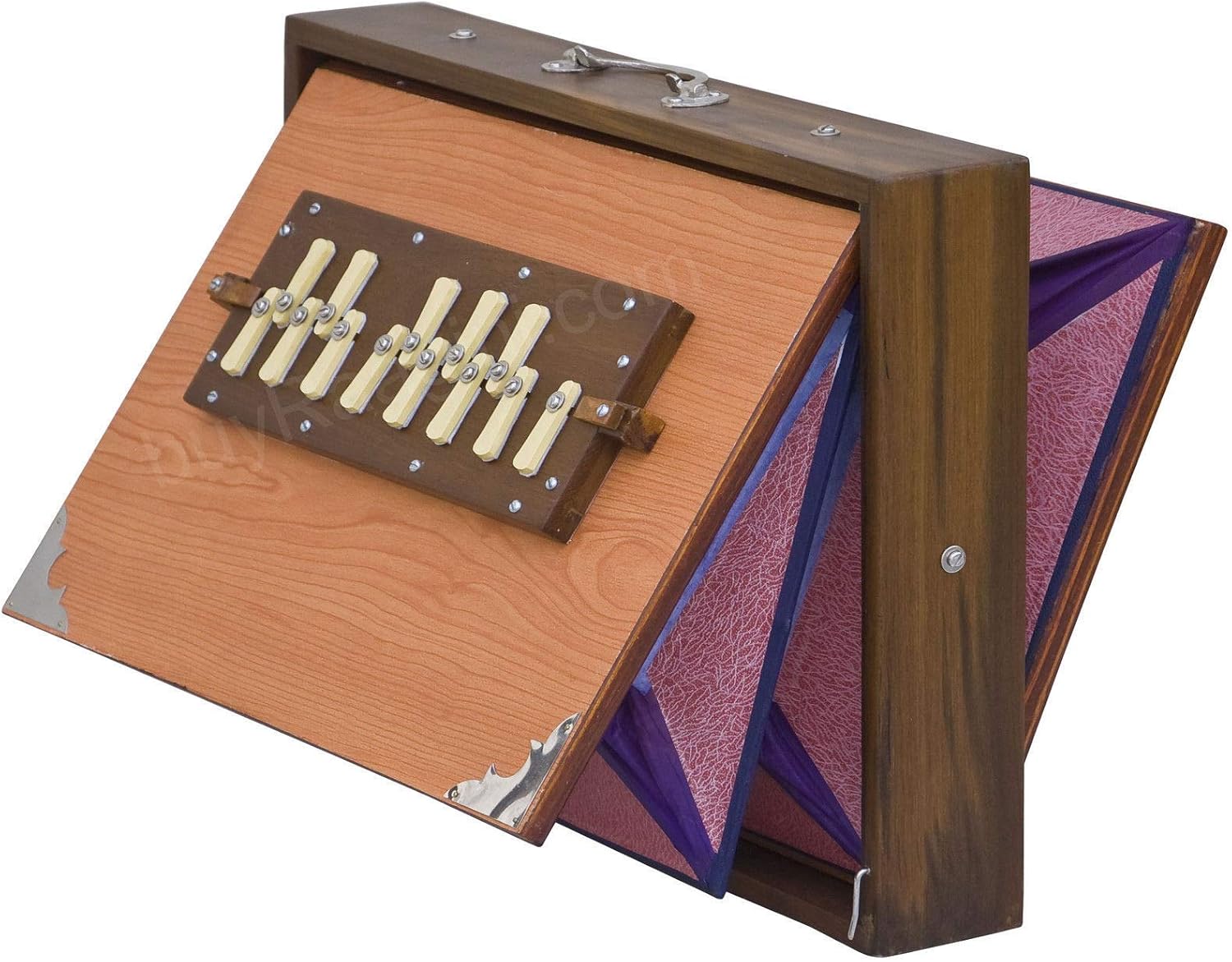 SCEXPORTS New Shruti Box Special Teak Wood Size (13 X 12 X 3) Inches~440 Hz, Gig Bag, Natural Colour, Key -C To C (Lower Tone- Male Type Reed), Sur Peti, Surpeti, Yoga, Bhajan, Kirtan, Mantra.Mrs,4.17 : Musical Instruments