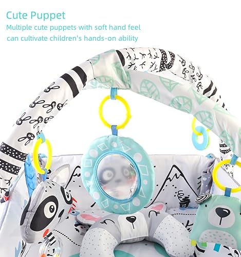 Miniatura 5 de OFTUZ - Tapete de juego para gimnasio para bebé, 5 en 1, tapete de juego lavable para recién nacido a niño, artículos esenciales para bebés con