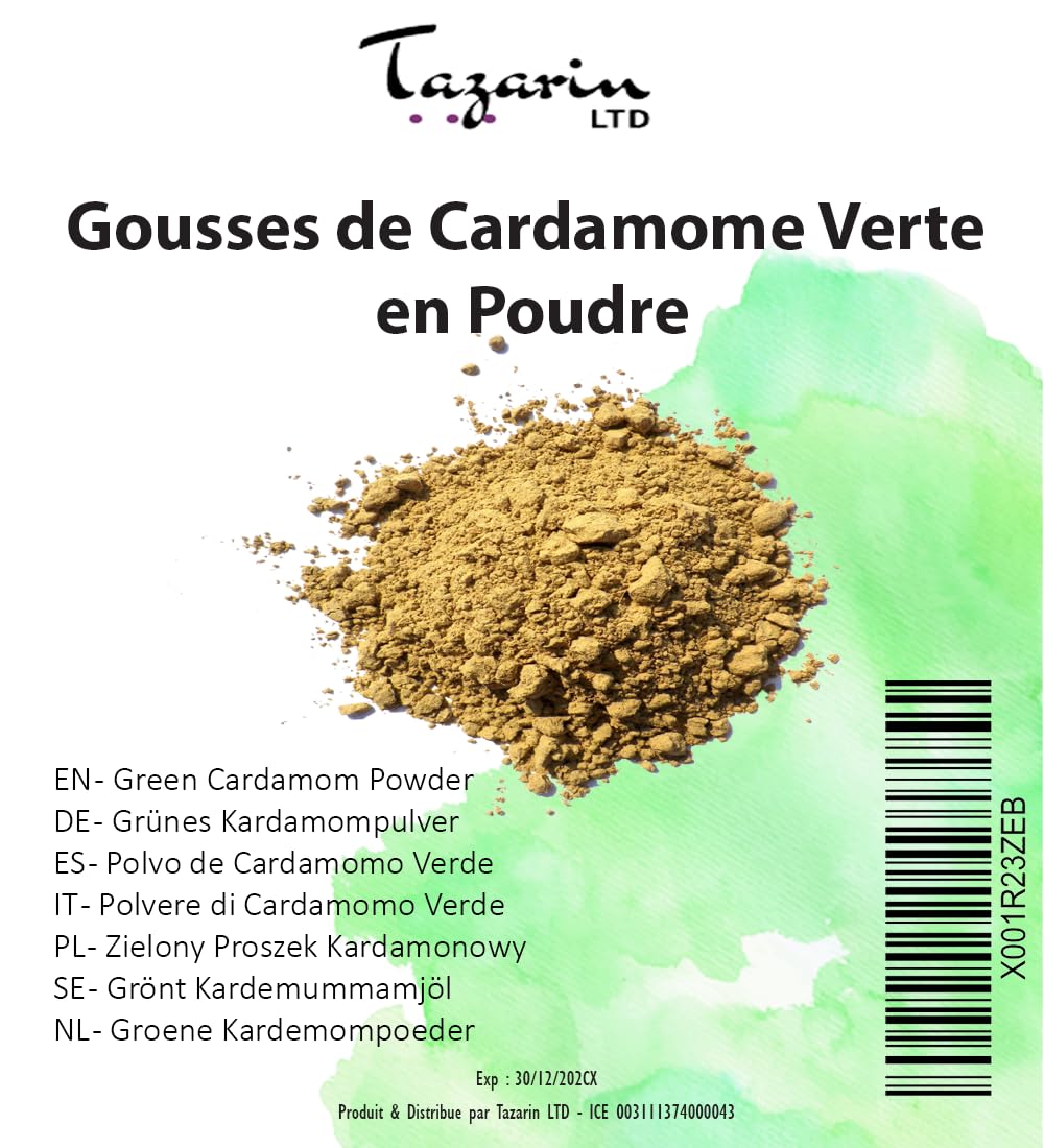 1kg Cardamome en Poudre - Cardamome Verte Moulue - Arôme & Goût Intense - Elettaria Cardamomum - 100% Naturel, Pur et Sans Additifs - TazarinLtd