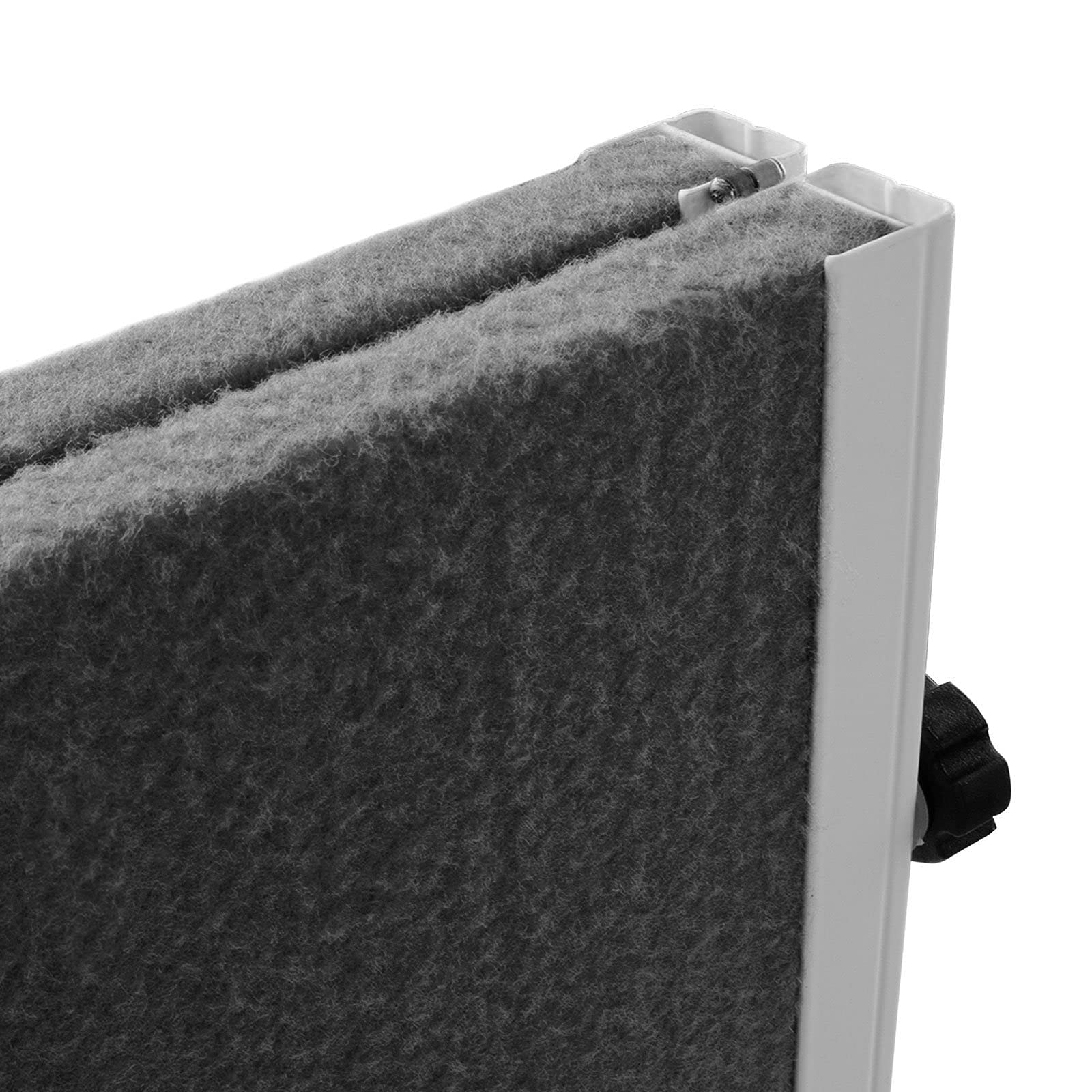Floordirekt Filz Moderationstafel | Mobil & Klappbar | Filztafel Pinnwand mit feststellbaren Rollen | Metaplanwand Doppelseitig nutzbar | Inkl. Stellfüße & Rollen (150 x 120 cm, Grau)