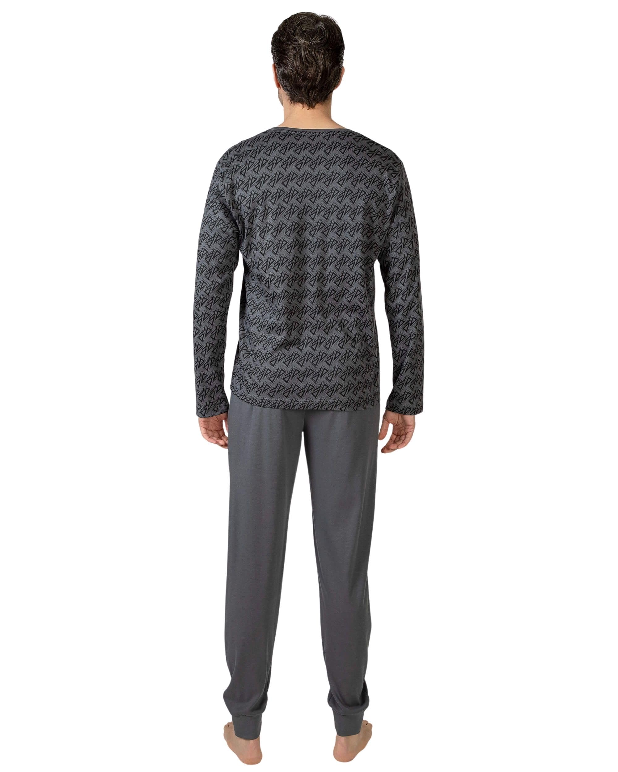 MASSANA Pijama de Invierno para Hombre, 100% Algodón, Camiseta Manga Larga con Botones, Conjunto de 2 Piezas, Varios Modelos a Escoger