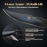 Steak Knives Set of 6, 4.7 Inch Non-Serrated Table Knives, Ultra Sharp for Precise Cutting, Non-Stick Blade & Rust Proof, Dishwasher Safe, Easy to Maintain Ideal for Home Restaurant Party