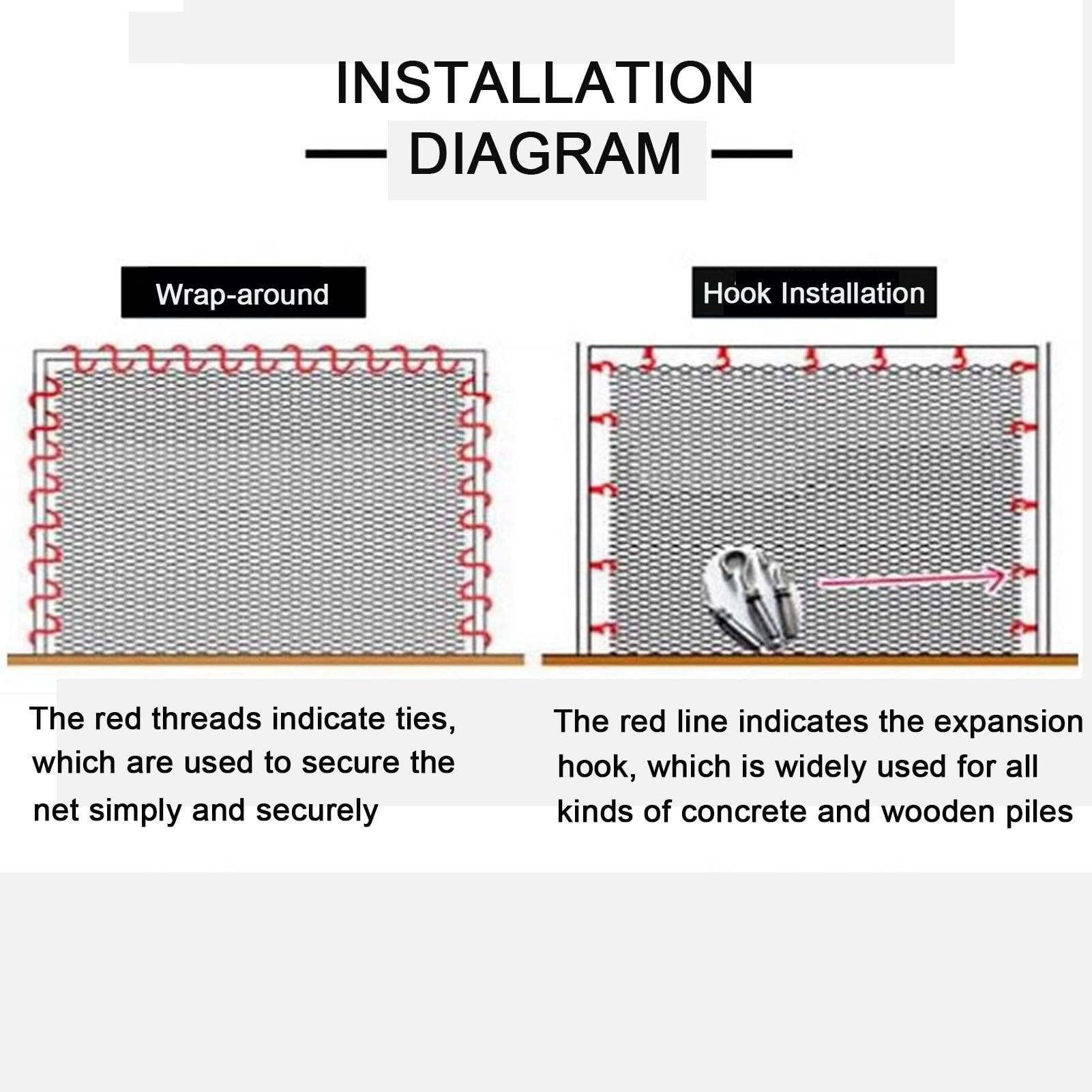Rete di sicurezza in acciaio inox 304, per balconi, recinzioni da giardino, antiruggine, tagliabile, per edilizia, 1,8 x 7 m