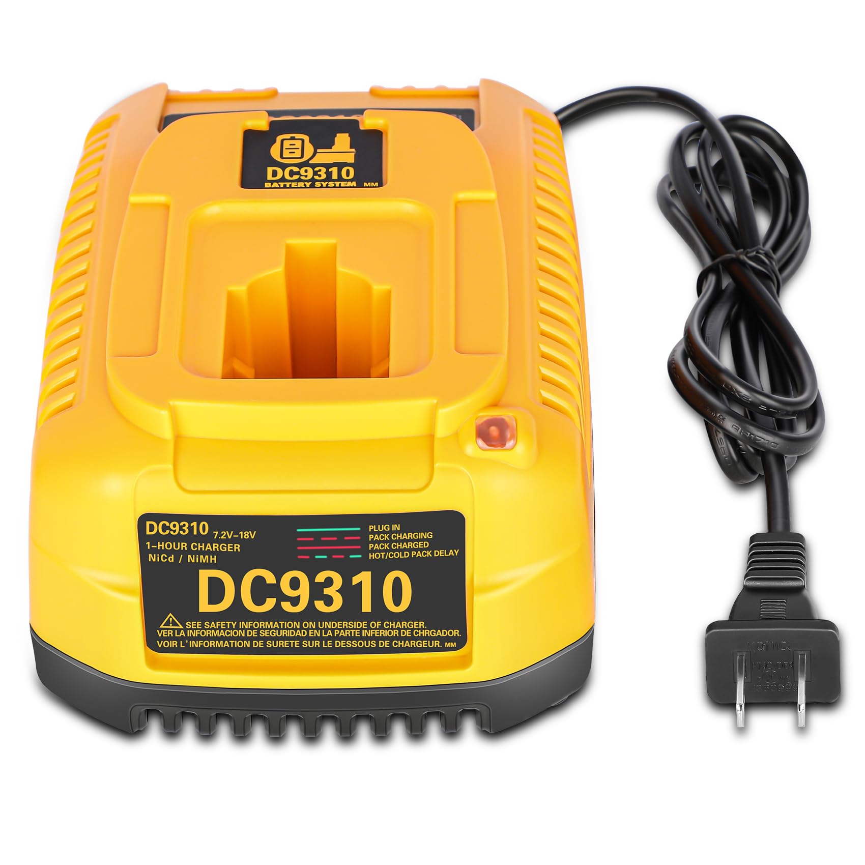 DC9310 Fast Charger Replace for Dewalt 18V Battery Charger, Compatible for Dewalt 7.2V-18V Battery NiCD/NiMH Battery DC9098 DC9096 DC9091 DE9057 DW9072