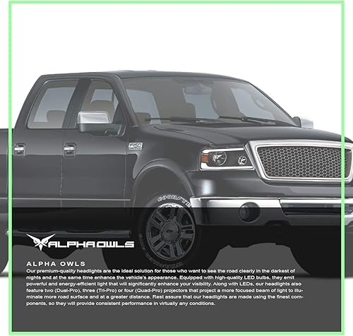 Miniatura 29 de Alpha Owls 8711378 Projector Headlights With Switchback Sequential LED Bar & Startup Light - Black Amber Fits 2004-2008 Ford F150 / 2006-2008