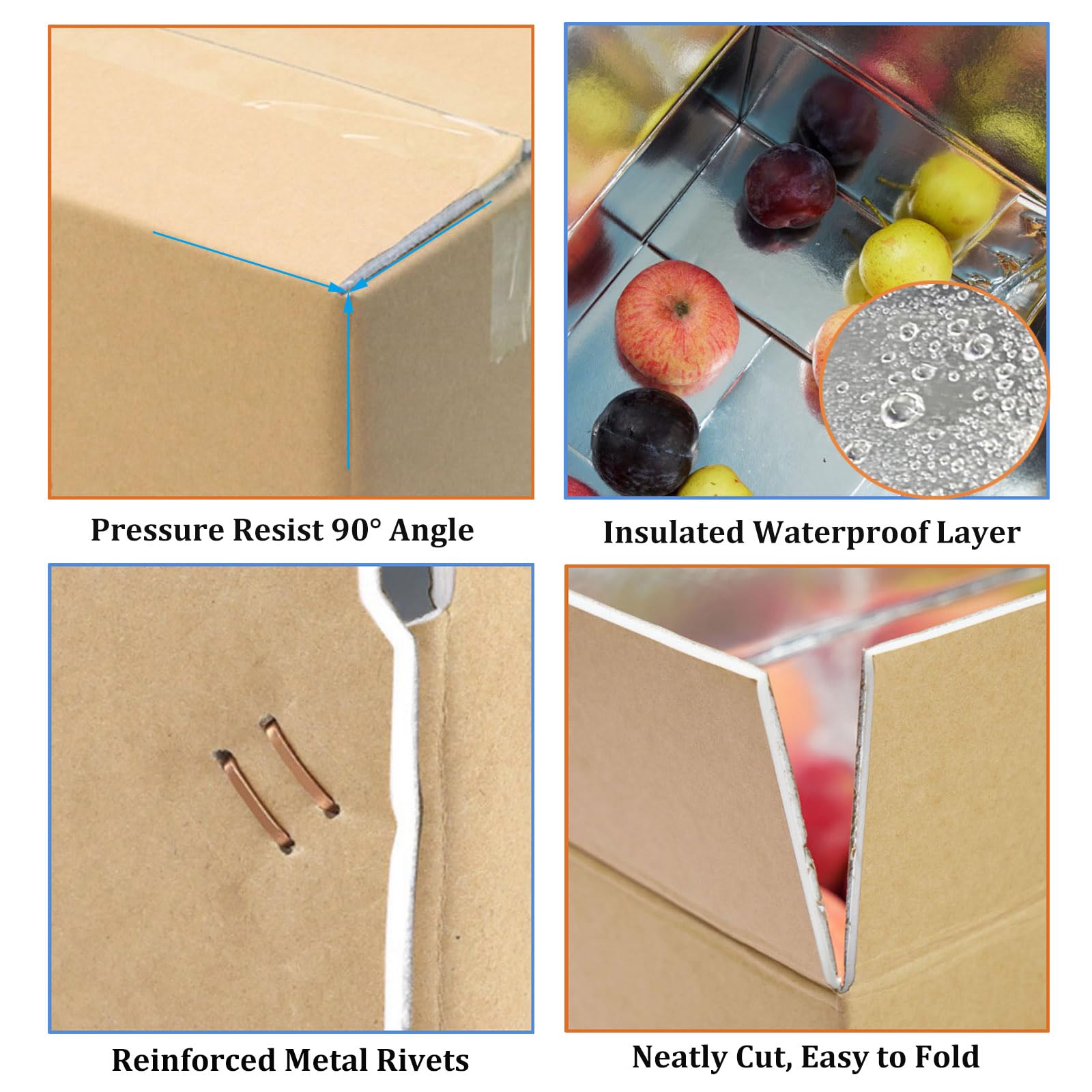 Acrux7 10 cajas de envío aisladas con 10 forros de papel de aluminio, 10 x 5.5 x 8 pulgadas, caja de envío aislada térmica reutilizable para enviar alimentos congelados