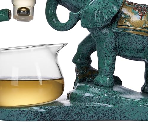 Miniatura 7 de Mozeo Juego de té de vidrio Kungfu resistente al calor con calentador que atrae la desviación del agua, cubierta giratoria, cuenco perezoso