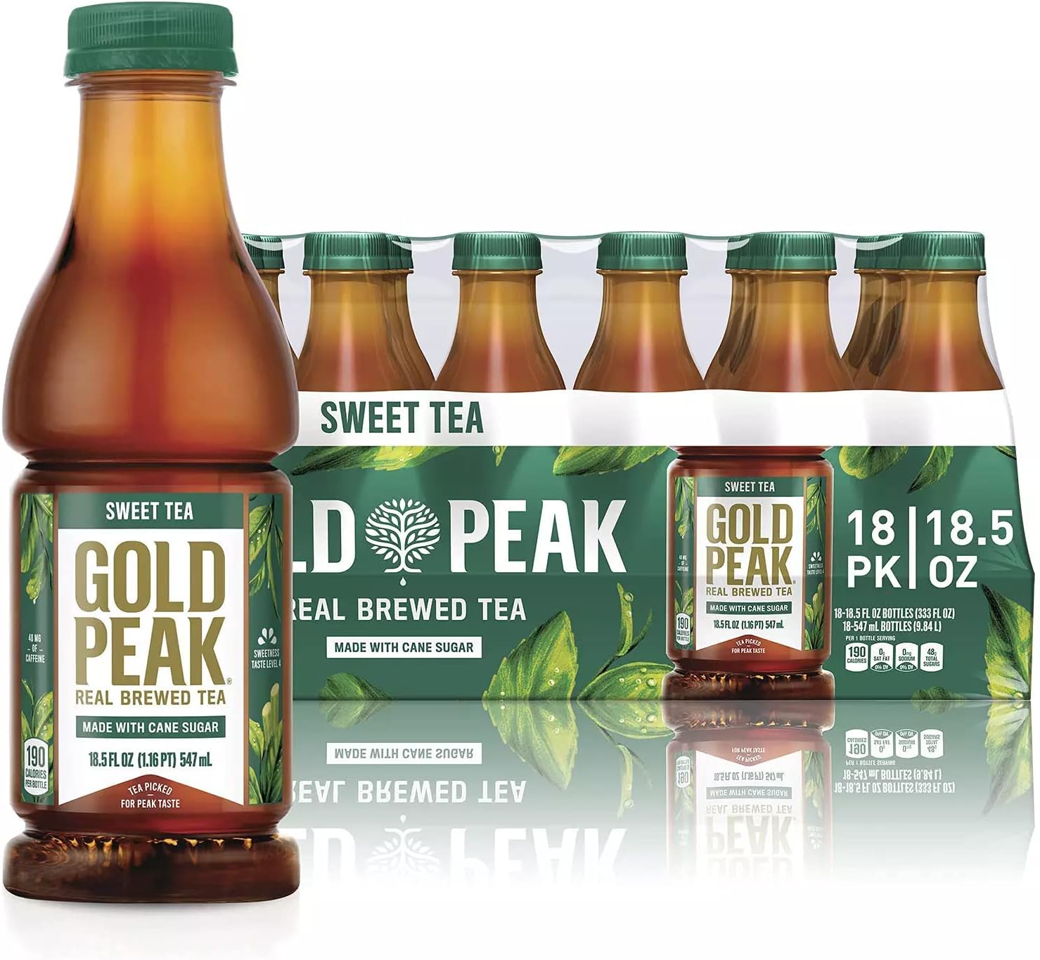 Gourmet Kitchn Gold Peak Naturally Sweet Real Brewed Tea, Picked for Peak Taste, Made With Cane Sugar - 3 Boxes (18.5oz / 18pk per Box), Total 54 Bottles)