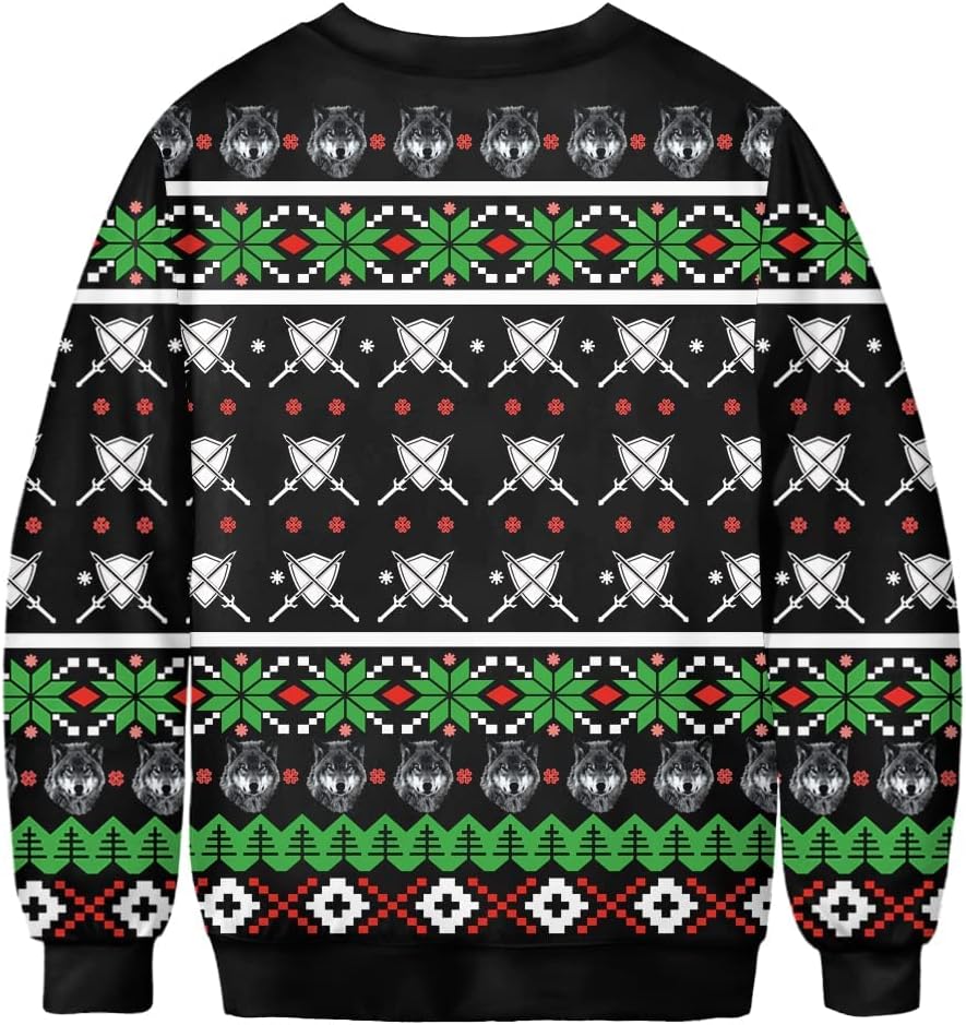 Jumppmile Unisex Ugly Cute Christmas Sweatshirt Crew Neck 3D Print Xmas Pullover Sweatshirt - Image 2