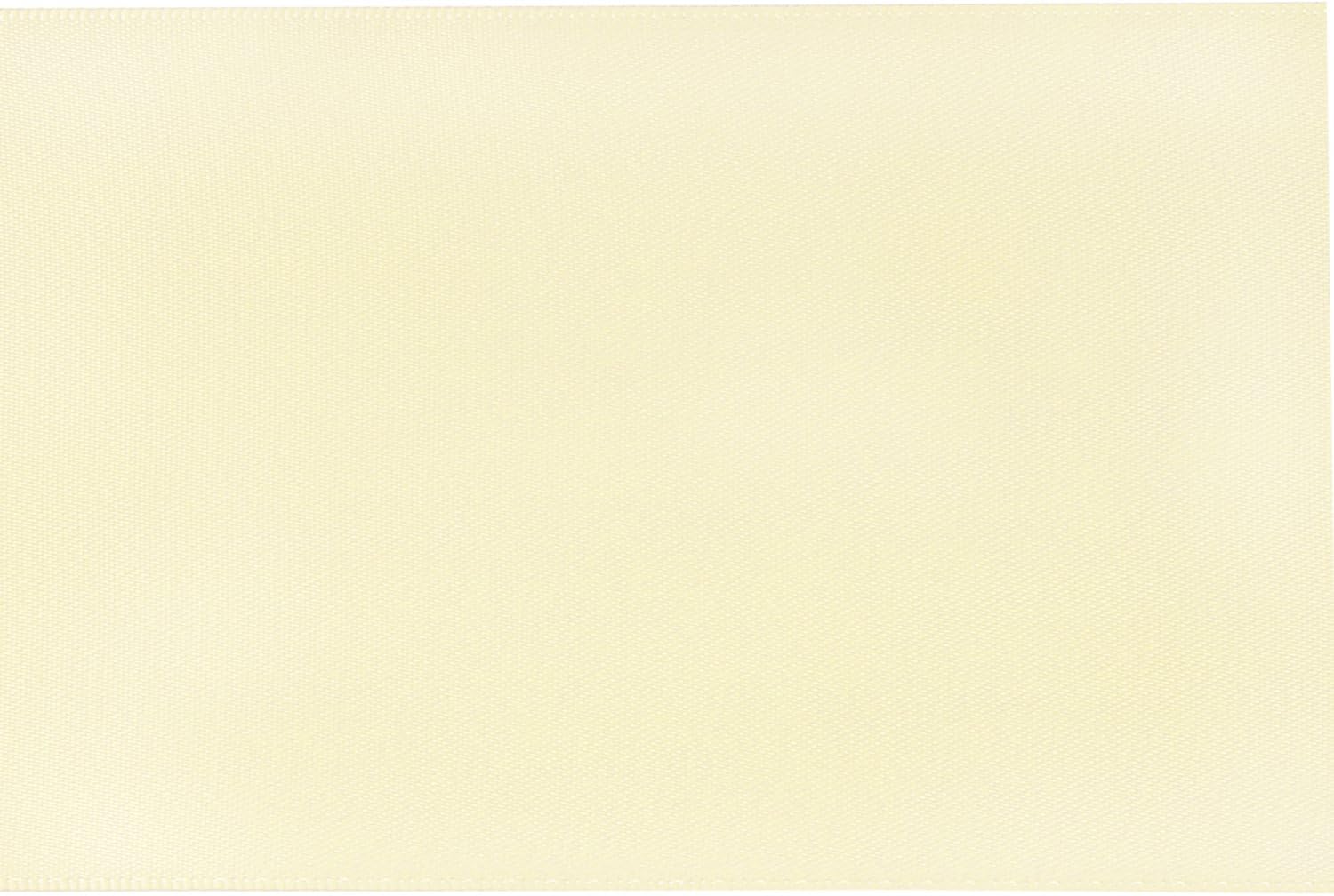 LaRibbons Double Face Satin Ribbon Roll, 3 inch Wide, Ivory, 25 Yards