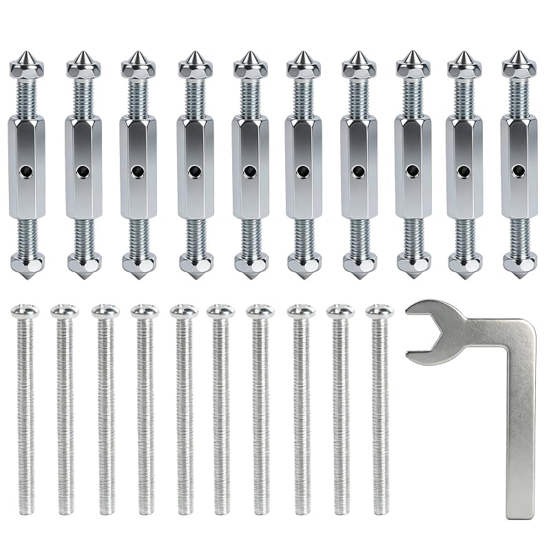 RUIAN Kit de Reparo para Caixa de Interruptor e Tomada Elétrica, Haste de Suporte com Chave, Tipo 86/118, Branco, 10 peças