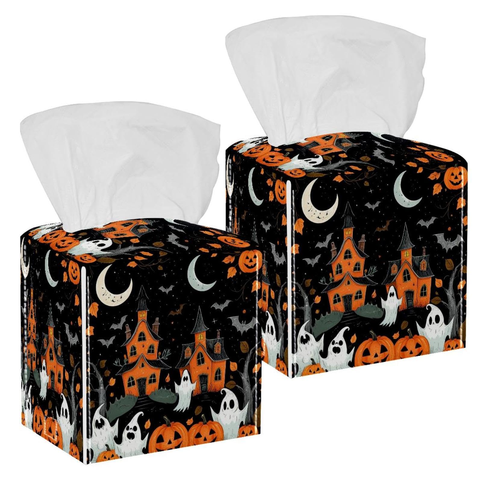 Boîte à mouchoirs en cuir Halloween : protégez vos mouchoirs avec style