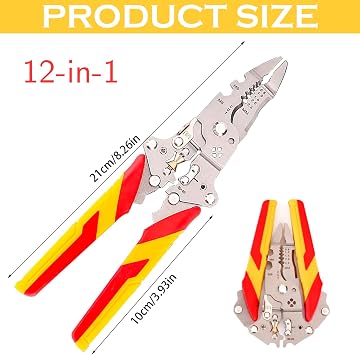 Wire Strippers Electrical 12-in-1 Insulated Cable Cutters Side Cutters