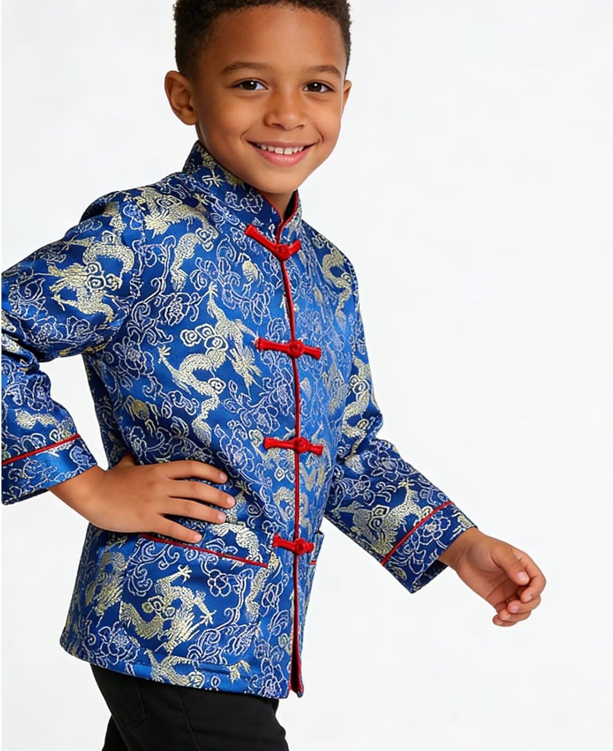 Little Boys Dragon Tang Coat Long Sleeve Chinese Clothing Children Costumes Boy Jackets Outfit Tops - Image 4