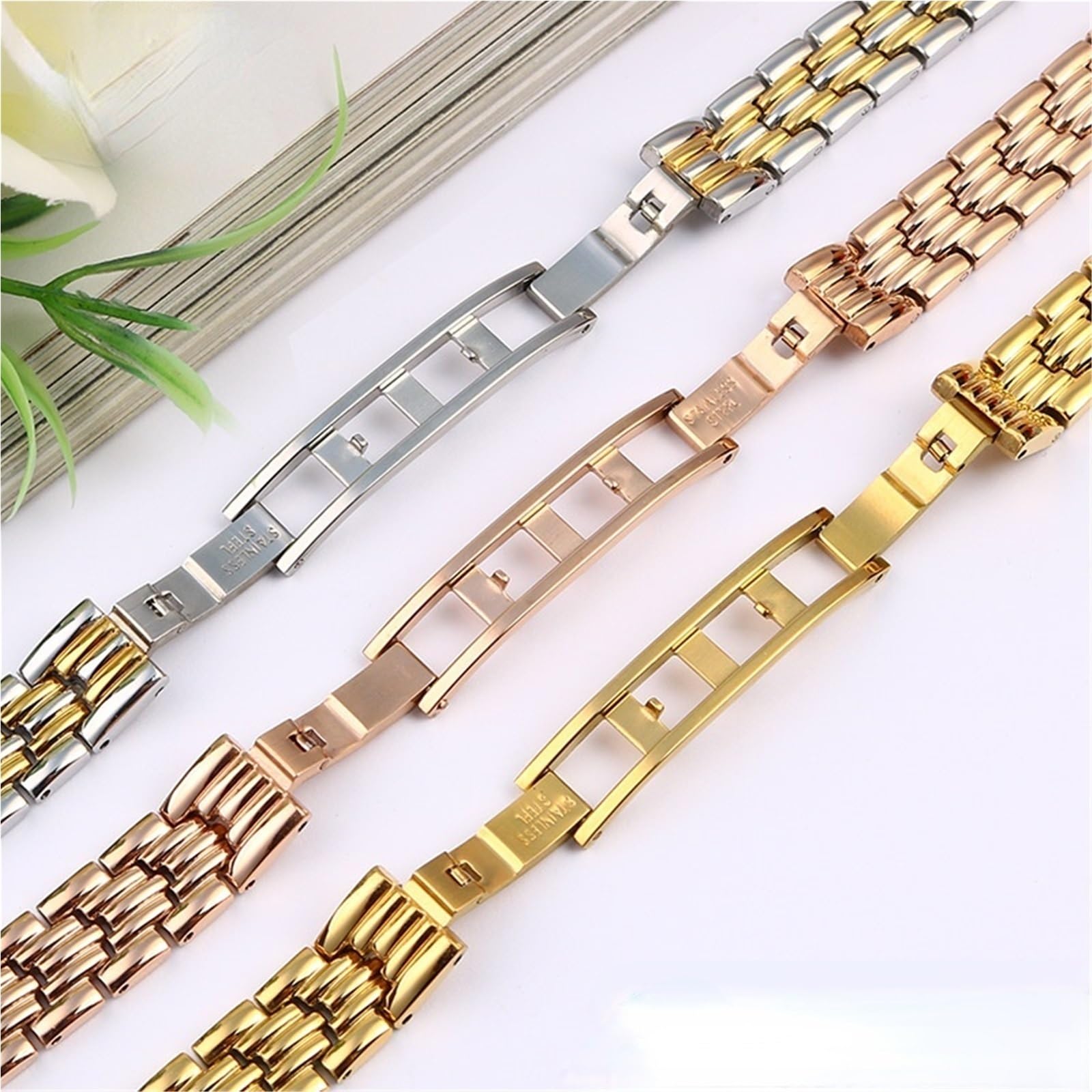 Bracelet de montre universel en acier inoxydable - Confortable et durable - Or rose - 8 mm