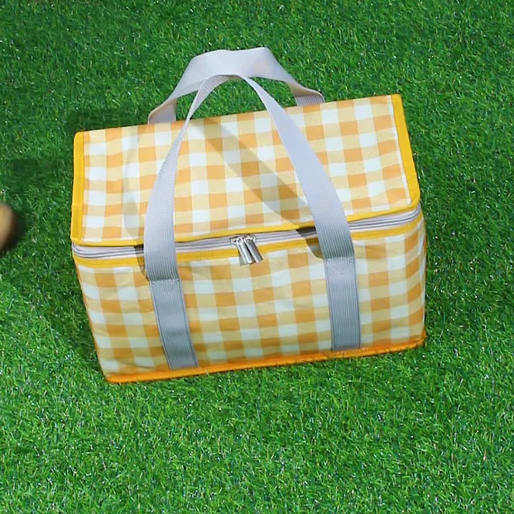 Cesta de picnic， bolsa de picnic， cesta de picnic grande con aislamiento， bolsa térmica aislante， marco de aluminio resistente， bolsa de almuerzo con，Small Flying Leaves-picnic bag-35*20*20cm(1pcs)