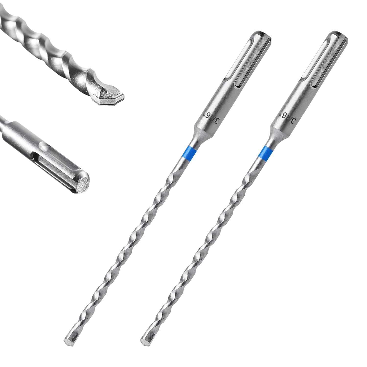 toolant Masonry Drill Bit,SDS Plus Rotary Hammer Drill Bits Set for 1/4" x6inch 10pcs,Carbide Tipped 2-Cutter for Concrete,Masonry and Brick