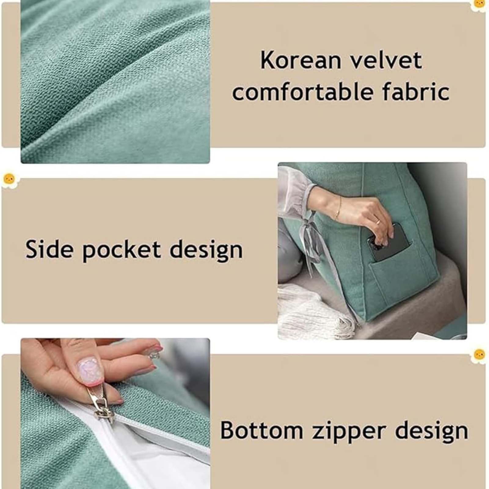 Almohada de lectura triangular grande, cojín de cuña de apoyo para cabecero de cama y sofá, almohada de respaldo lumbar suave, cojín de posicionamiento de 200 x 50 x 20 cm, perfecto para comodidad y