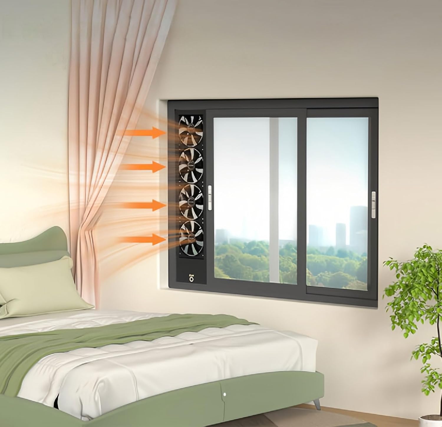 Vertical Window Fan for Sliding Windows,1.97 in Retractable Exhaust Fan,Metal Waterproof Ventilation Fan,Adjustable Wind Speed,No Need to Drill Holesembed Ded Installation 17.7~19.7in