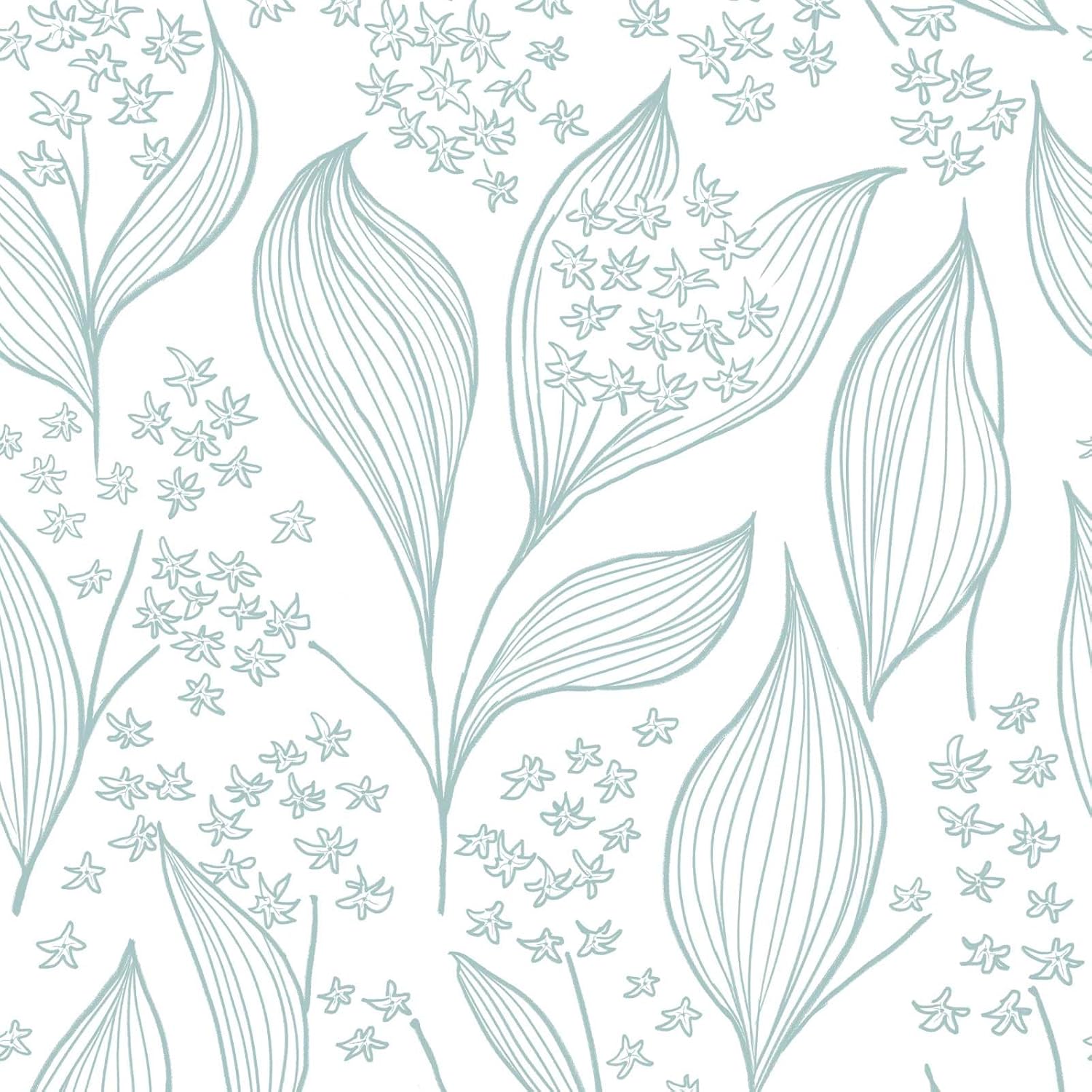 YXTII White Peel and Stick Wallpaper Leaf Wallpaper - 17.3in x 6.6ft Green and White Removable Self Adhesive Modern Contact Paper Wall Paper Bathroom Bedroom Laundry Room