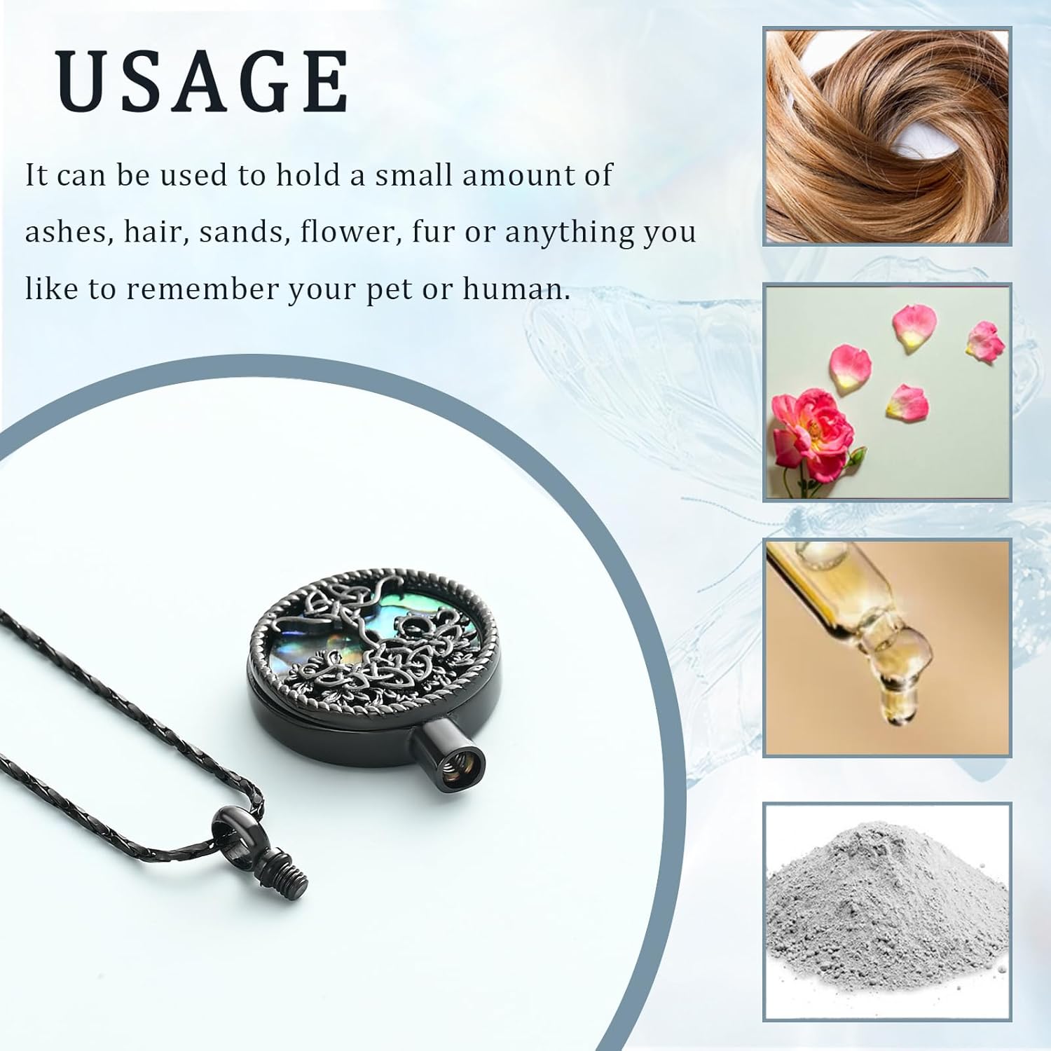 Imrsanl Tree of Life Urn Necklaces for Ashes for Women Men Tree of Life with Celtic knot Cremation Jewelry for Ashes Memory Jewelry for Human Pet - Image 5