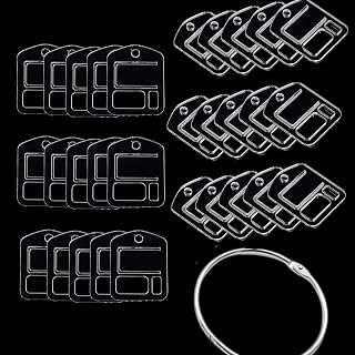 Acrylic Yarn Organizer 30pcs 50x40x1mm Thin Thread Bobbins with 1 Circle Tie for DIY Sewing Crafts