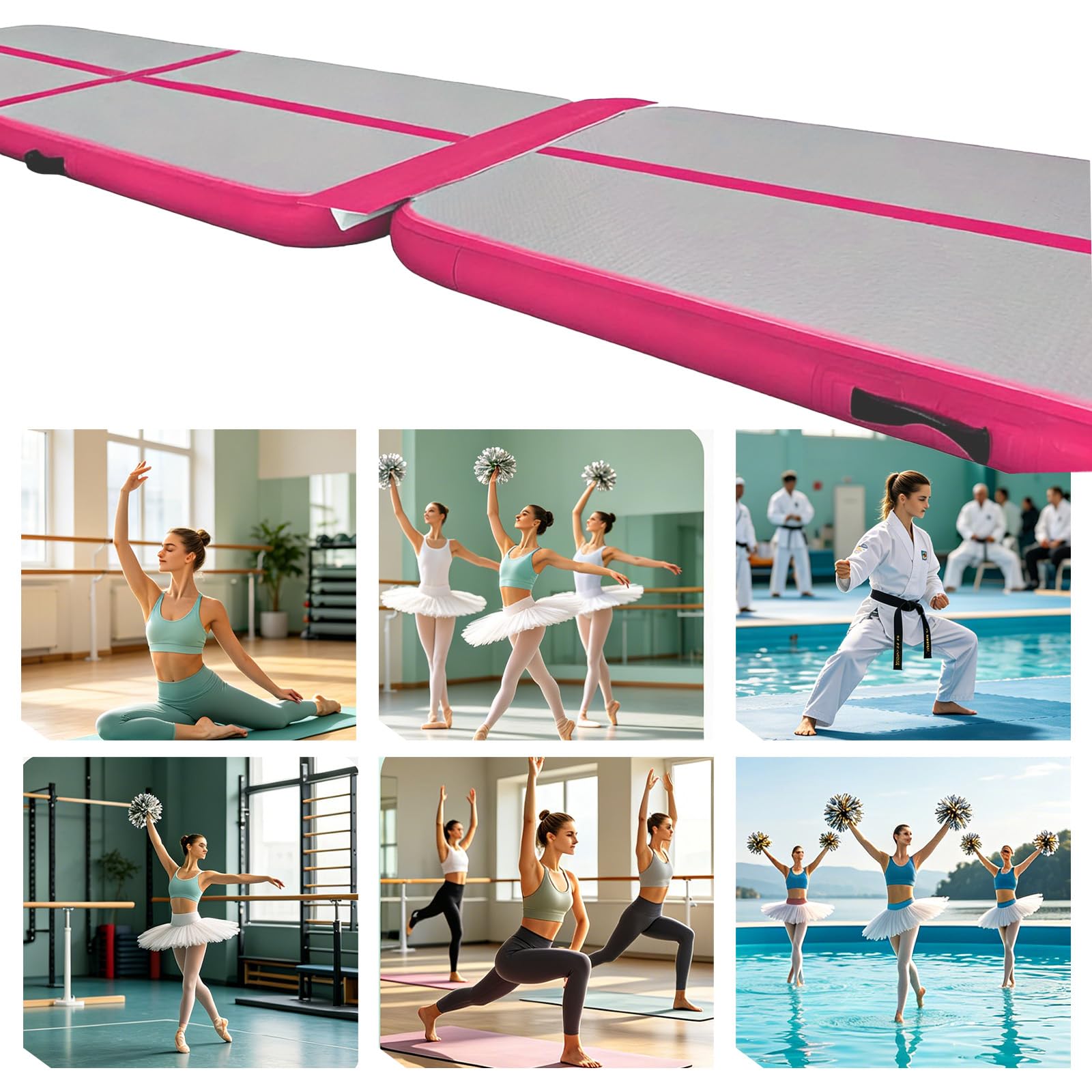 100cm Länge Luftmatte-Trommelschienen Verbindungsbandstreifen für Tumbling Matte Verbindungsband Connector Tape Gymnastikmatte Anschluss für Yoga Camping Trainingsmatten