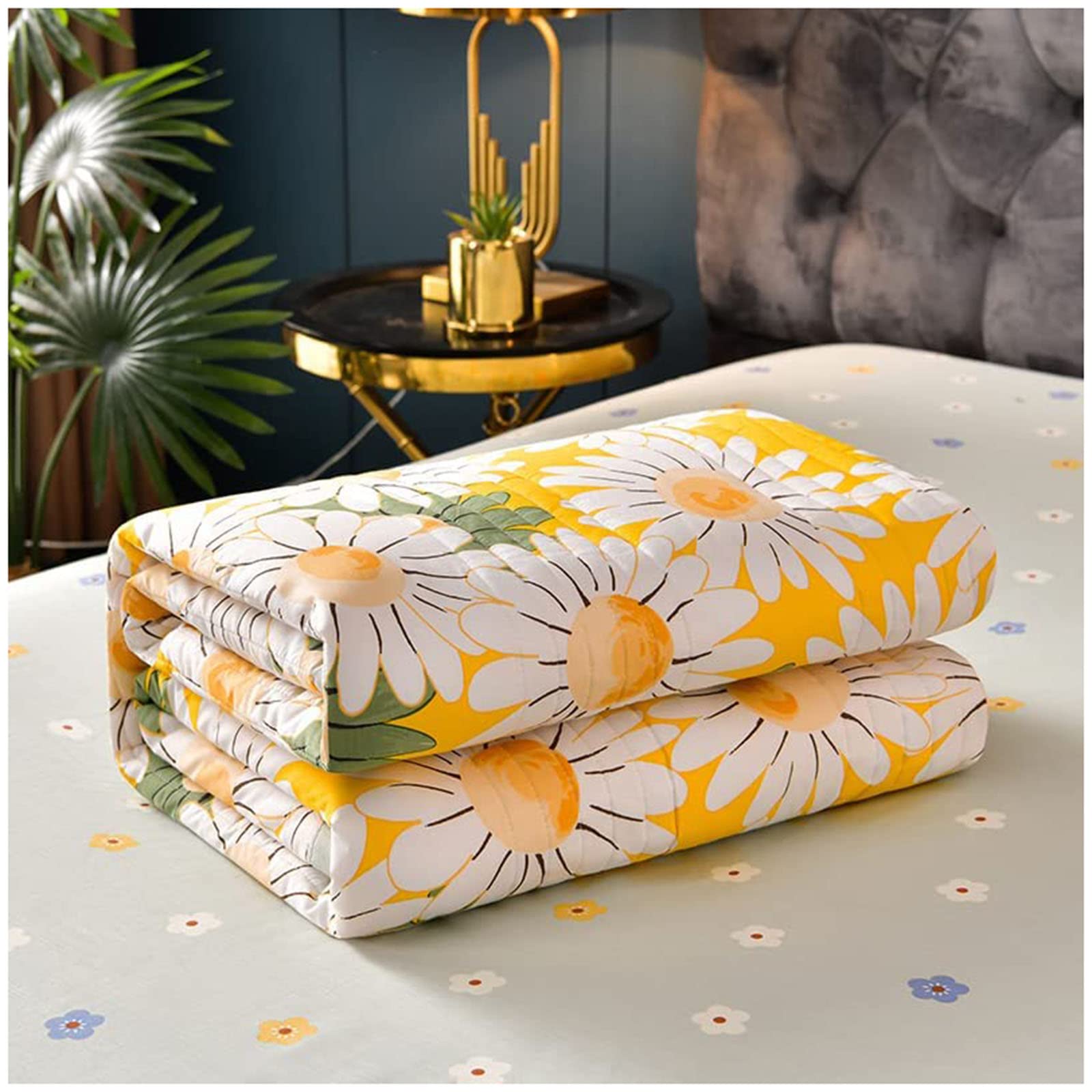 TOULIVER Thin Summer Comforter, Lightweight Down Alternative Quilted Quilts, Soft Lightweight Bed Blanket for All Season, Machine Washable,B,150 * 200cm