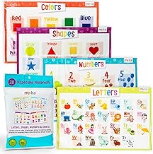 merka Disposable Placemats for Children and Babies 30 x 45 cm, Pack of 20 Placemats for Restaurants, Includes Shapes, Numbers, Letters and Colours