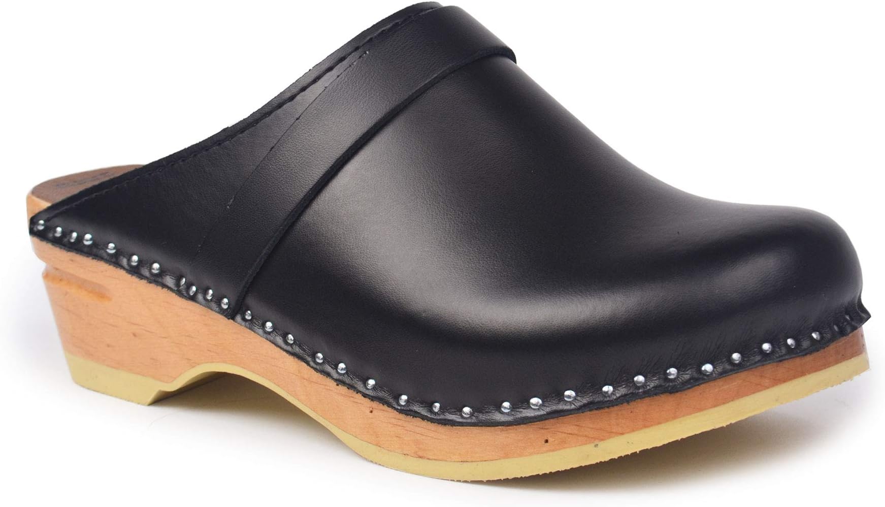 Da Vinci Bastad Slip On Closed Toe Leather Womens Original Swedish Wooden Clogs