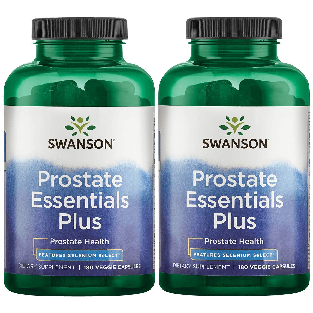 SwansonProstate Plus - Natural Supplement for Men Promoting Healthy Urinary Tract Flow & Frequency - Supporting Overall Prostate Health - (180 Veggie Capsules) 2 Pack