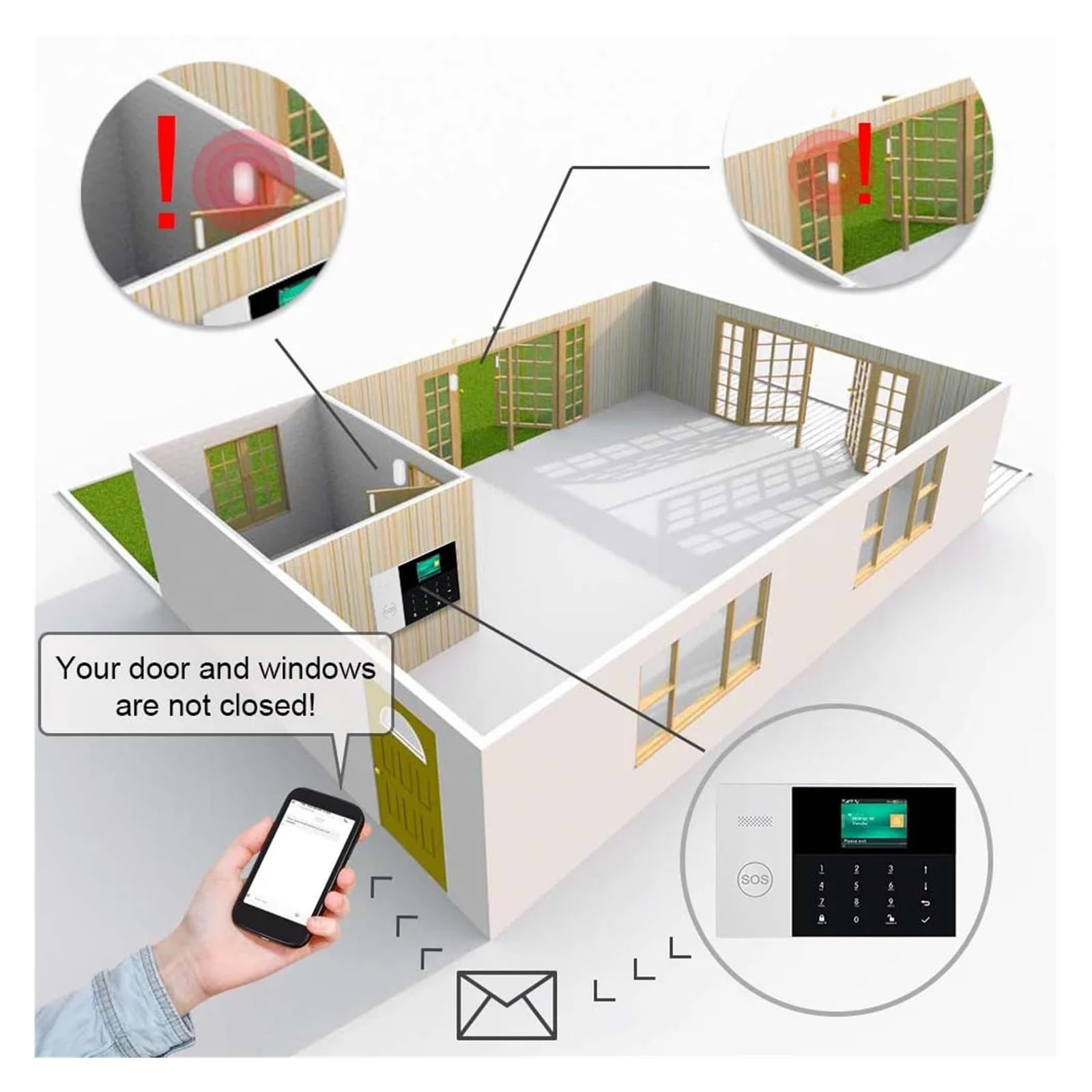 Kit Di Allarme Di Sicurezza Antifurto Domestico WiFi 4G Controllo APP Domestico Wireless Con Rilevatore Di Sensore Di Movimento(F..)