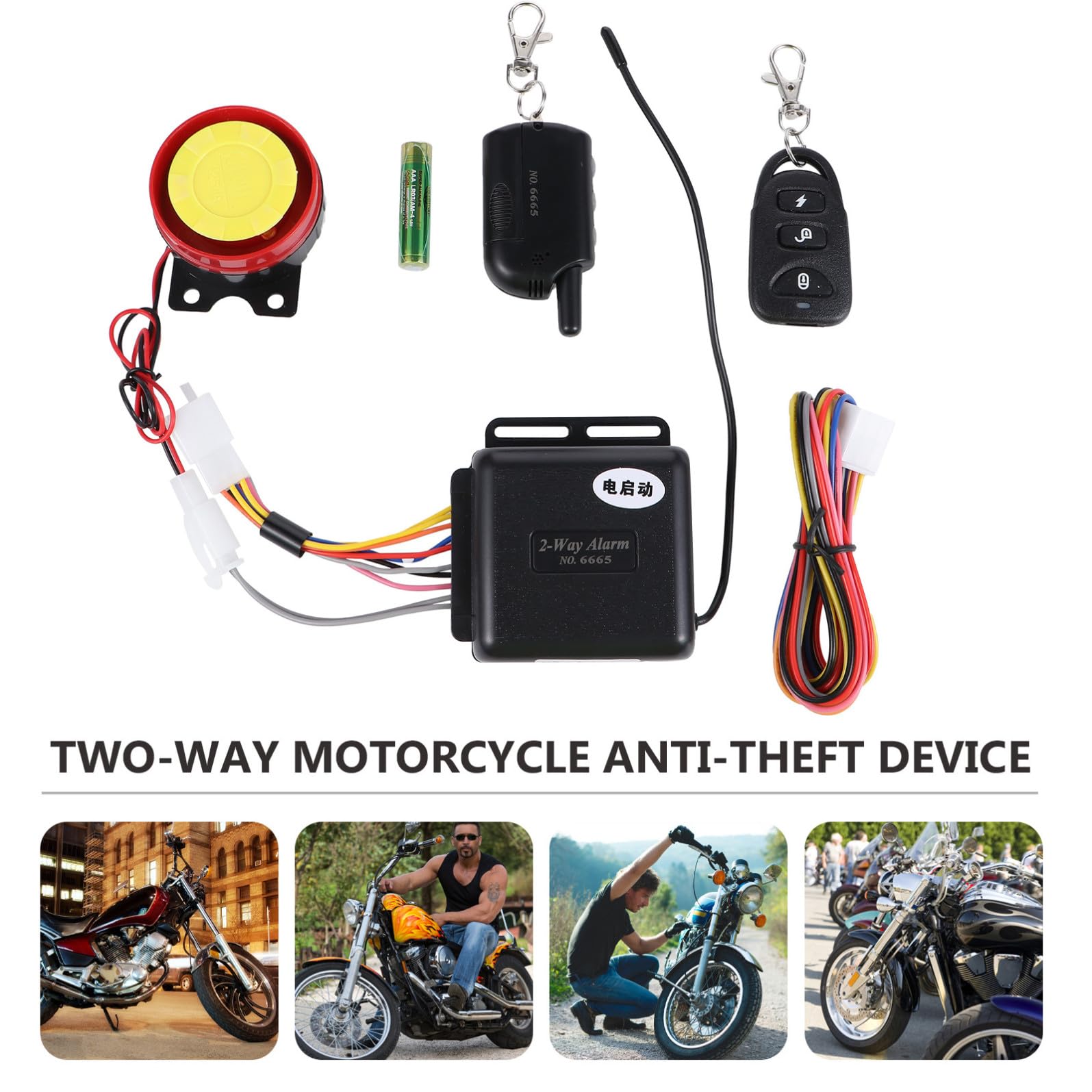 BESPORTBLE Système D'alarme Bidirectionnel pour Moto Antivol Moto Abs Cuivre 125 DB Alarme Forcée Réglage de Sensibilité Usage Extérieur