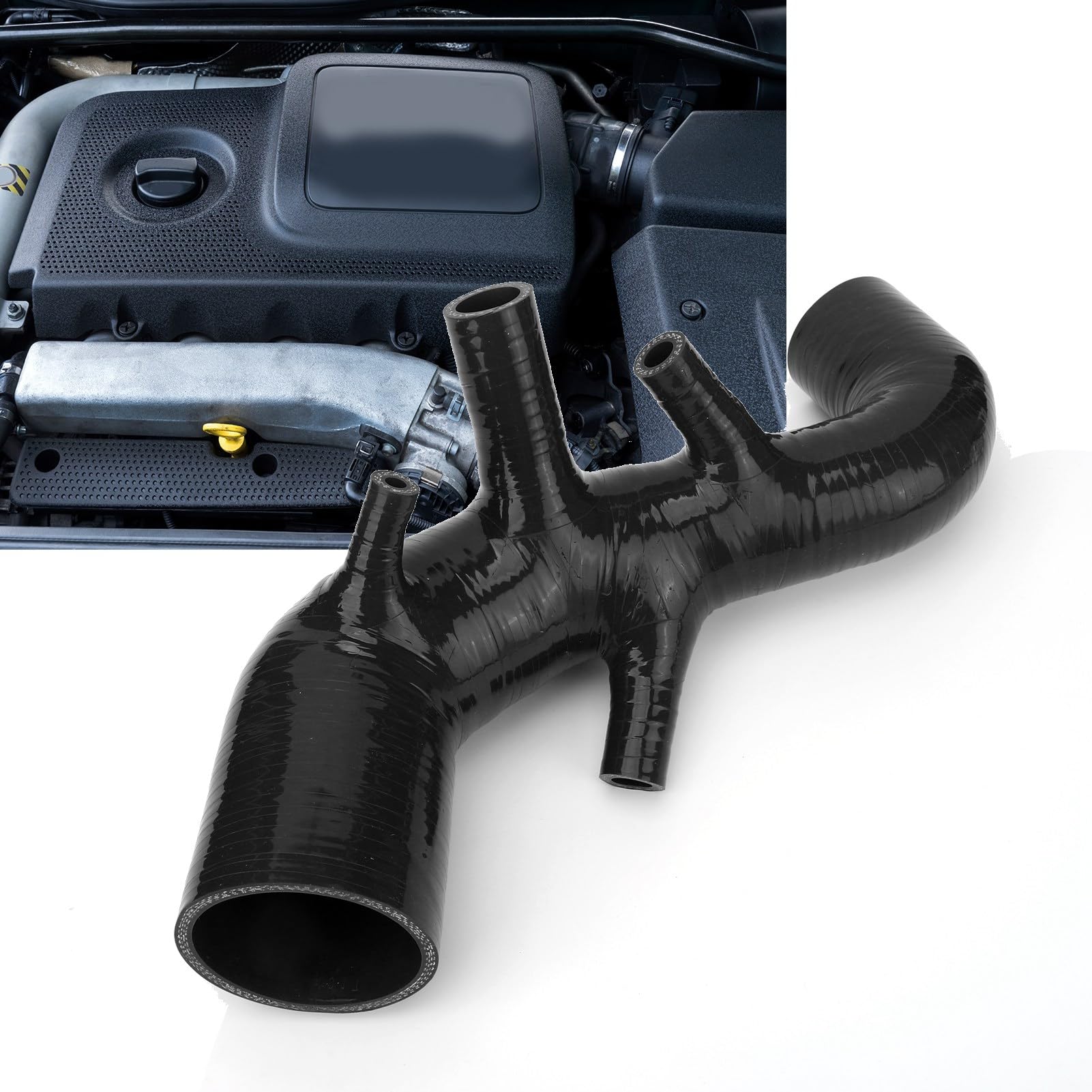 Sostituzione per 8N MK1 1.8T 225PS BAM 1998-2005 Tubo di Aspirazione Dell' aria, Tubo di Aspirazione in Silicone Flusso D'aria Migliorato (Nero