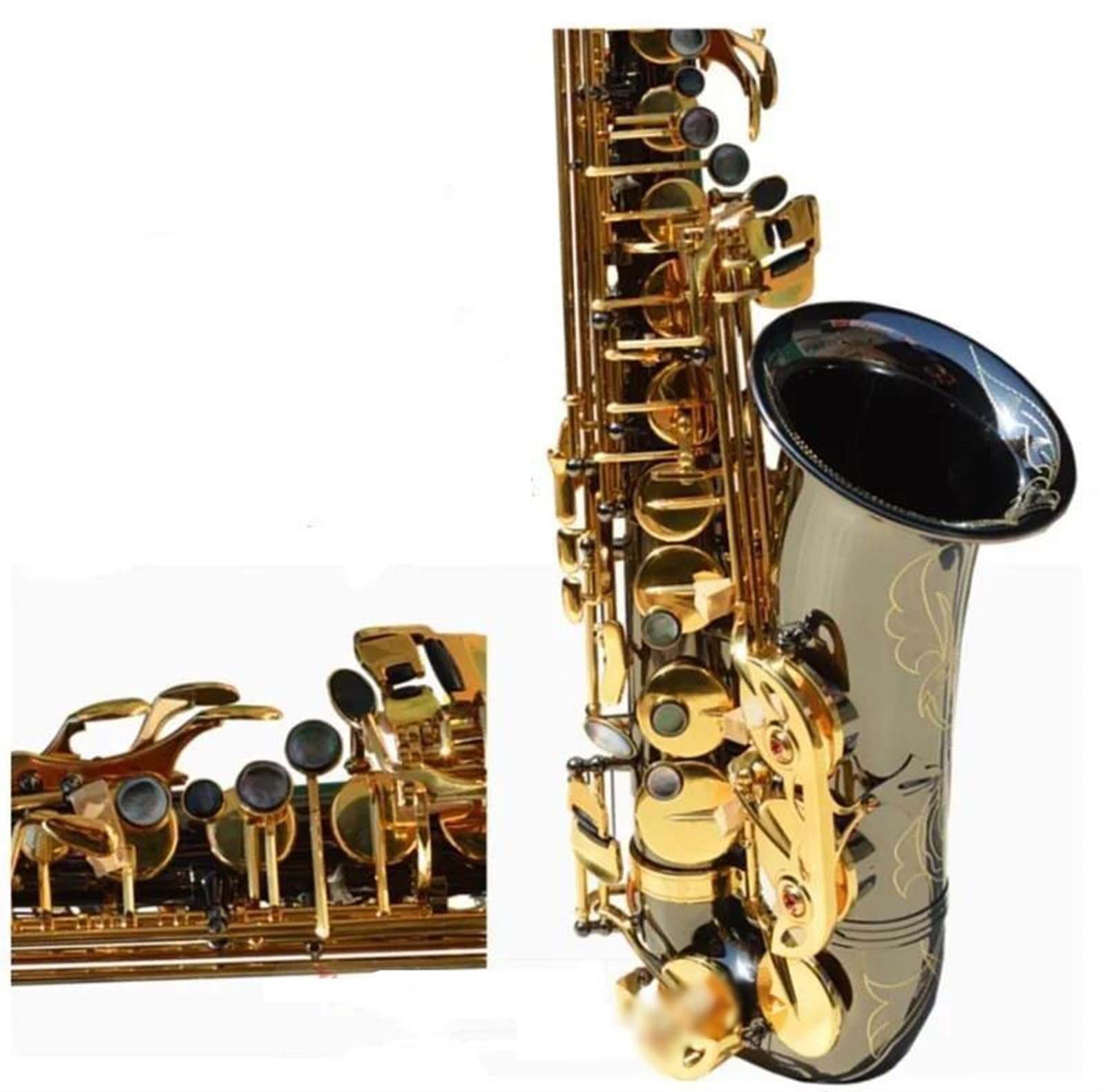 Saksofon Altowy Gra Na Profesjonalnych Instrumentach Sax E Tune Z Czarnym Niklem I Złotem Z Etui profesjonalny Saksofon