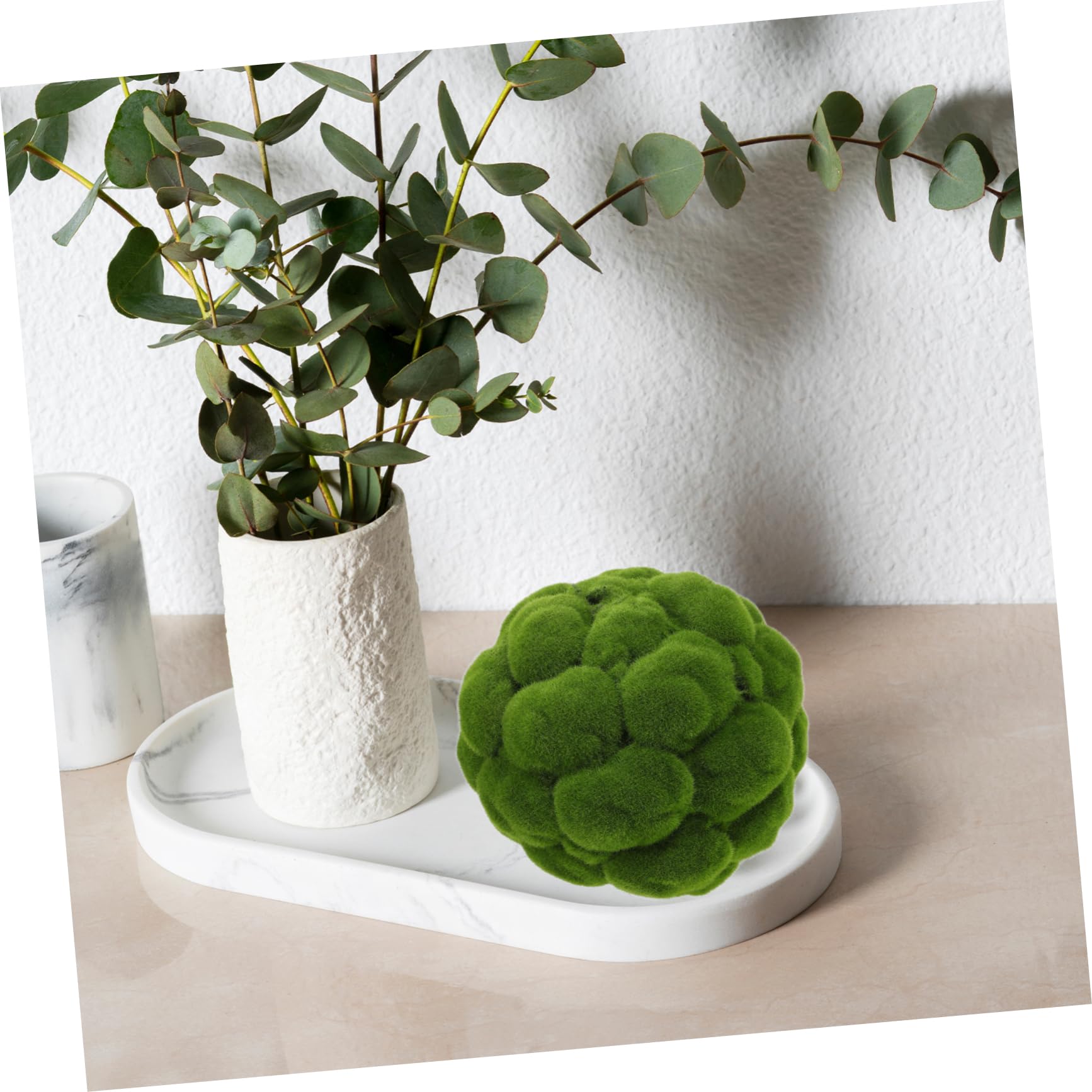 Bola de Musgo Artificial Decorativa Verde, PVC, Colgante para Techos