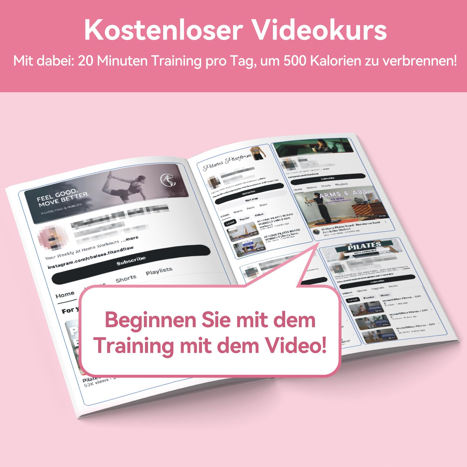 Pilates Board Faltbarer, mit Widerstandsbänder, Timer, 3 Zubehör, Plegable Zuhause Reformer für Pilates Maschine Multifunktions Equipment Set, für Frauen Ganzkörpertraining Familienfitness