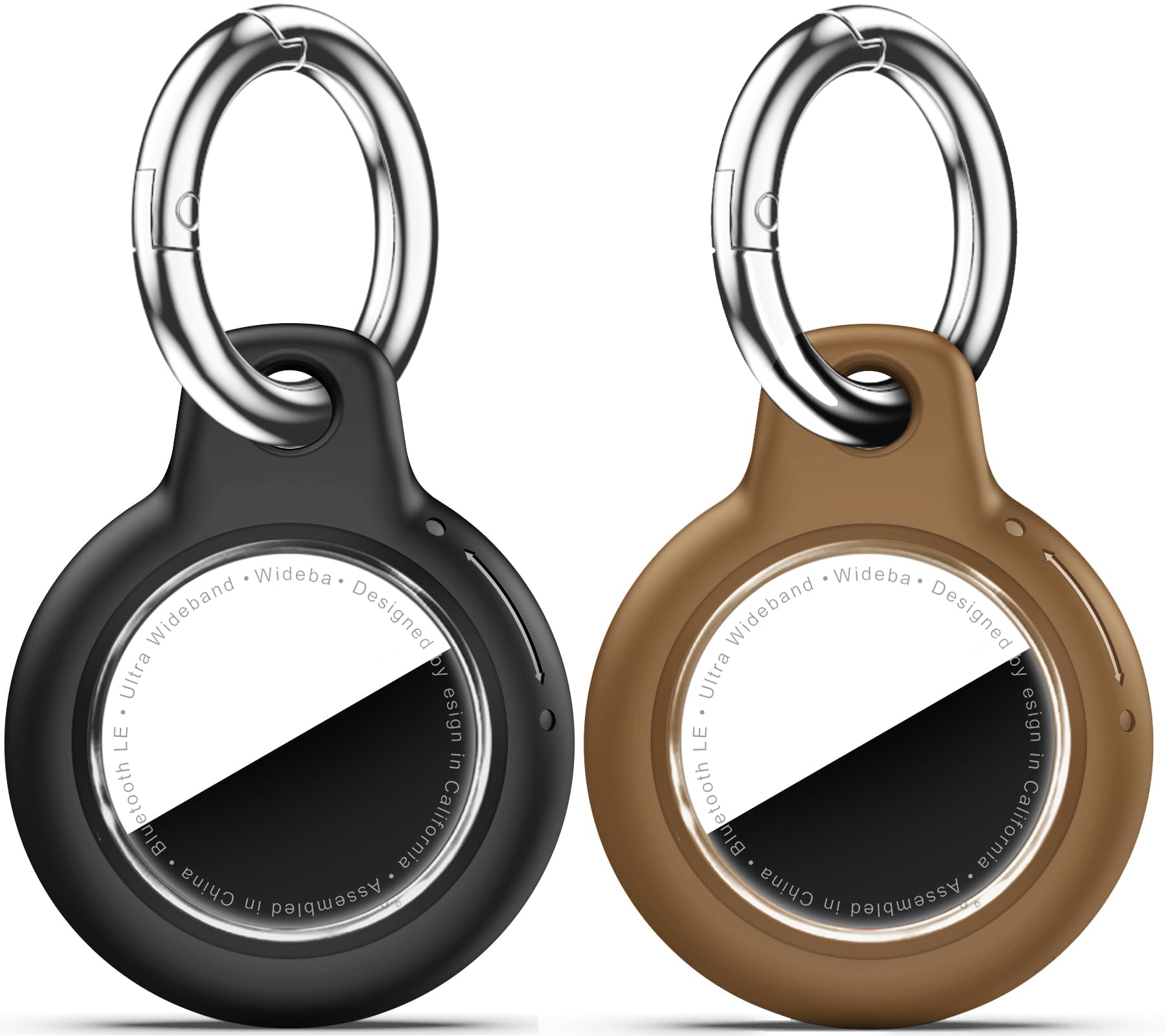 for Apple AirTag 2nd &amp; 1st Gen, Waterproof Case for AirTag Holder Keychain,GPS Tracker Cover for Dog,Car Key,Luggage-F8-Black+Brown
