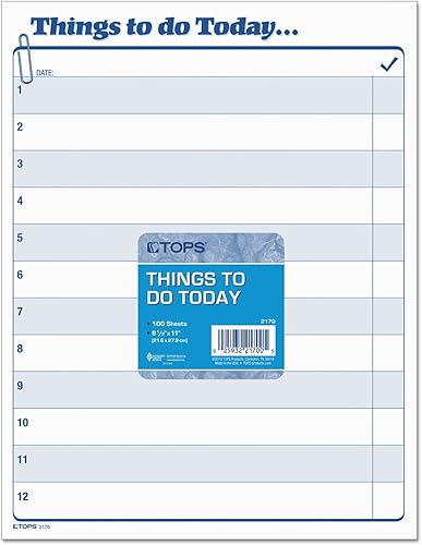 Miniatura 2 de TOPS Agenda diaria Things to Do Today Pad, 8.5 x 11 pulgadas, bloc de 100 hojas (2170)