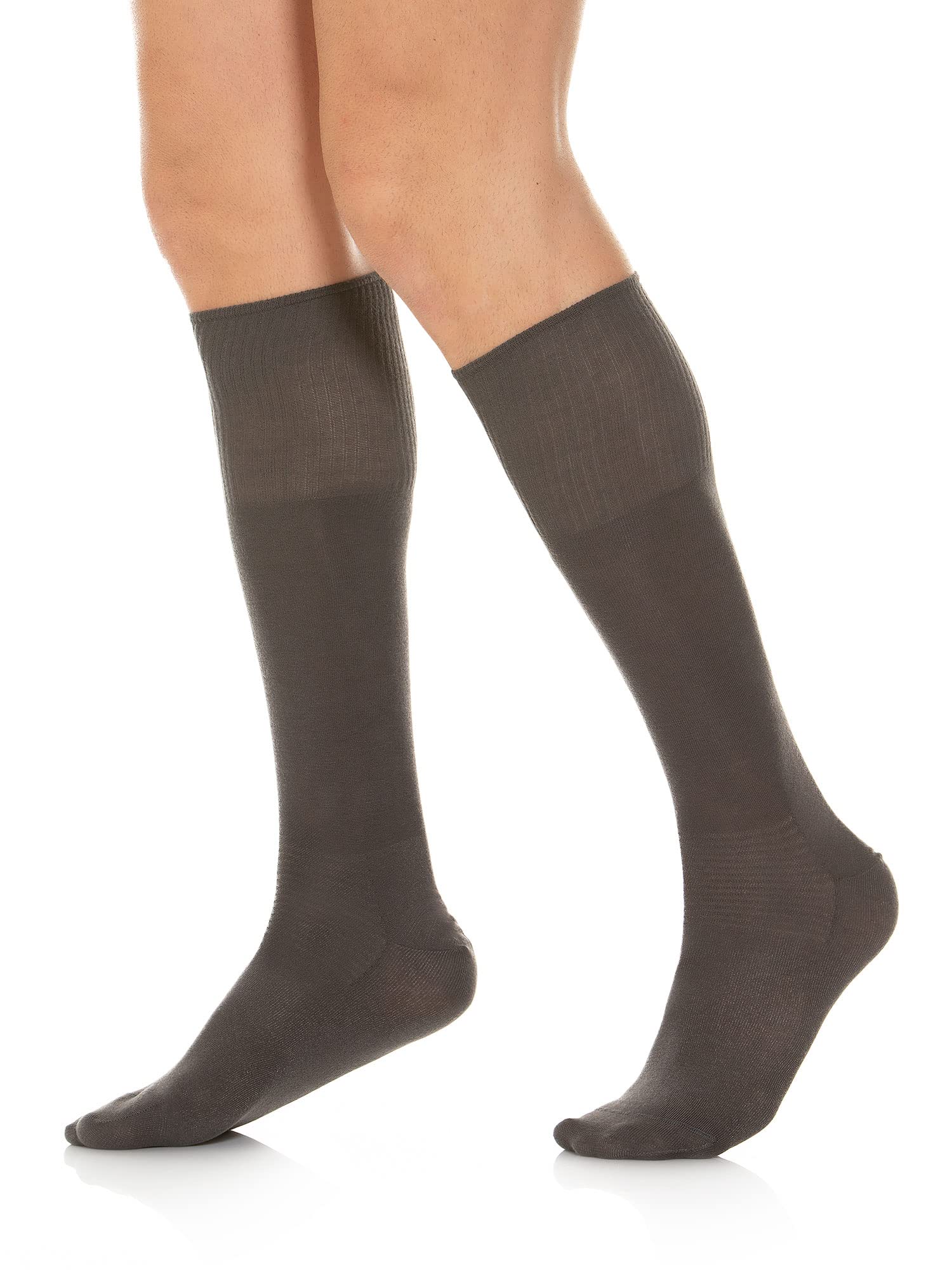 Relaxsan 550L Socken für Diabetiker Herren und Damen, Kniestrümpfe ohne Naht, ohne Gummi, Baumwolle und Silber